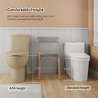 Tornado Flush One-Piece Toilet with Comfort Chair Seat - Khaki
