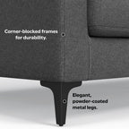 Ava 90 Inch Mid Century Sofa with Ottoman Set