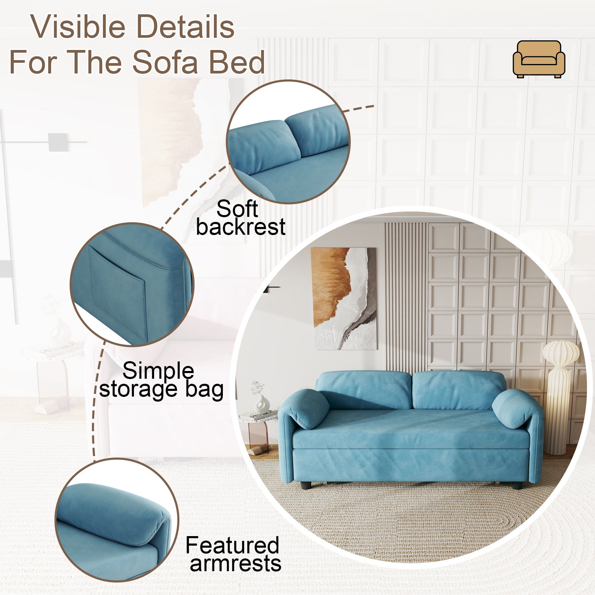 Sofa Showcase: 54" Velvet