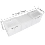 Stylish 72" Bathroom Vanity With Resin Sink