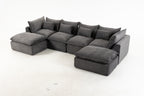 129.8" Width Cloud Couch Oversized Modular Sectional Sofa