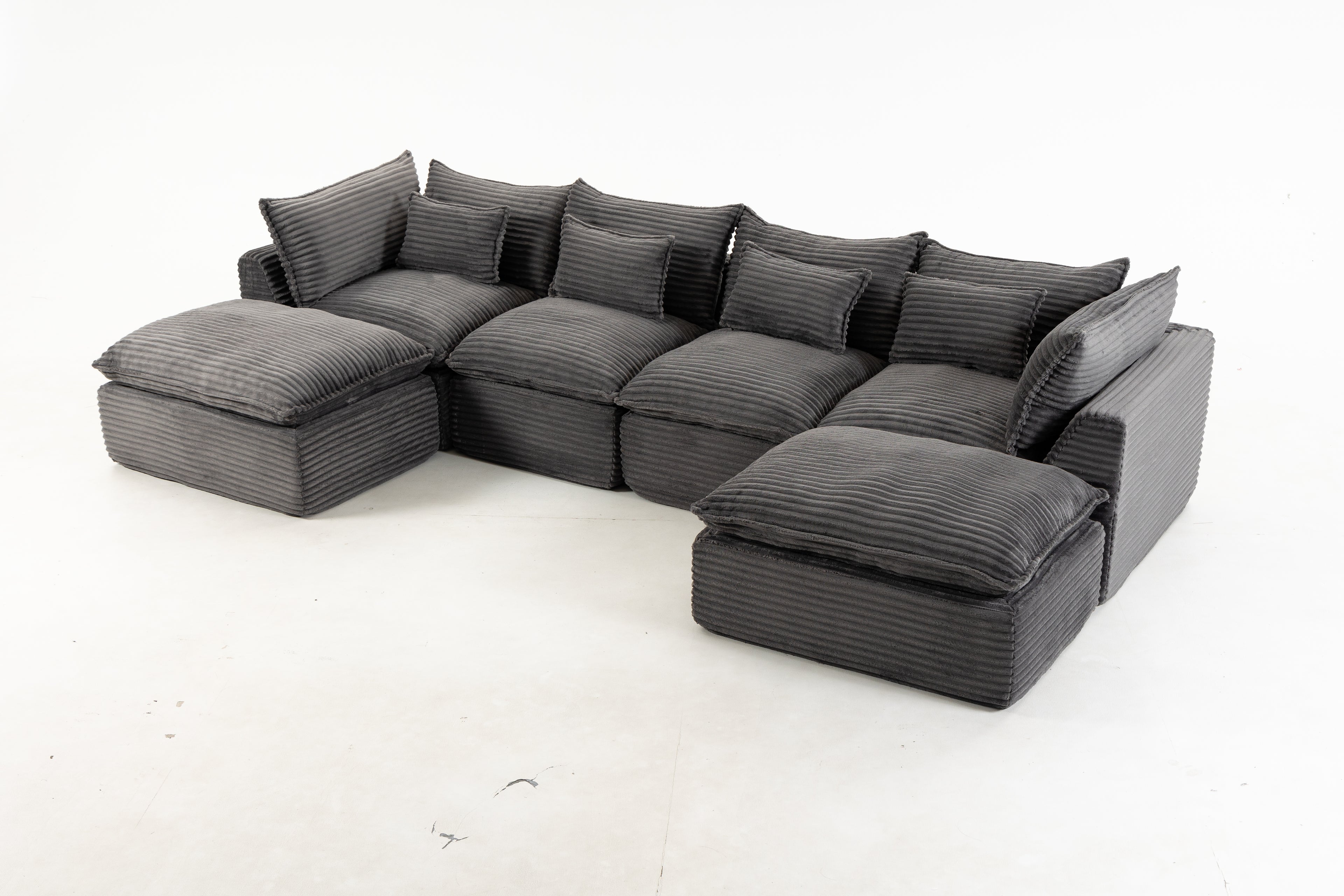 129.8" Width Cloud Couch Oversized Modular Sectional Sofa