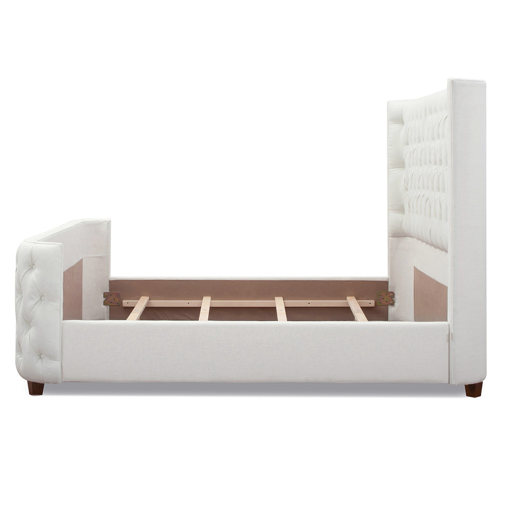 Brooklyn King Tufted Panel Bed Headboard and Footboard Set, Antique