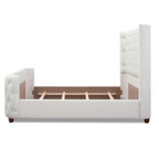 Brooklyn King Tufted Panel Bed Headboard and Footboard Set, Antique