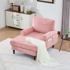 Modern Minimalist Chenille Fabric Chaise Lounge Recliner