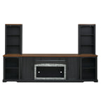 3-Piece TV Stand Set with Curved Side Cabinets