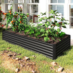8×4×1.5 ft Galvanized Raised Garden Bed