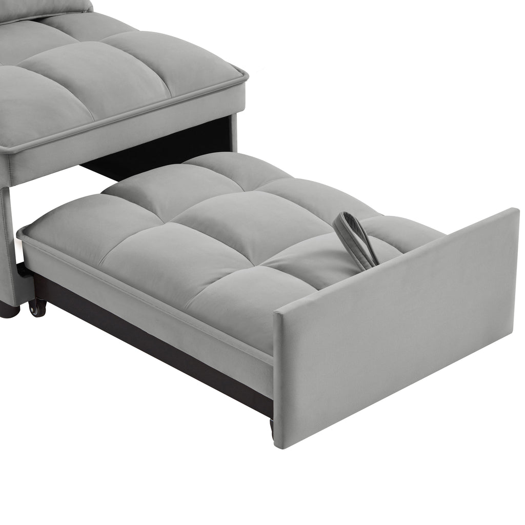 4 In1 Multi-Function Single Sofa Bed with Storage Pockets