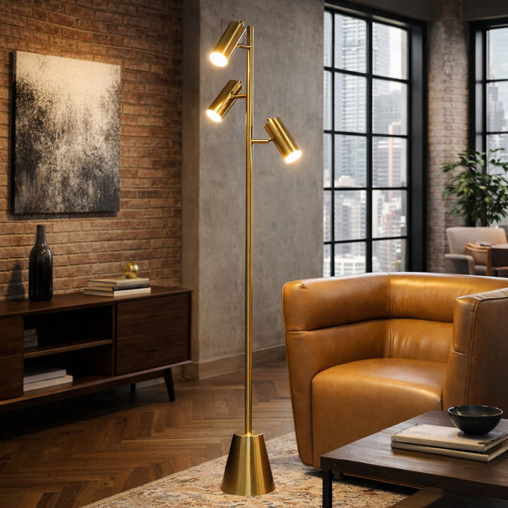 Lumina Brassed Gold Floor Lamp