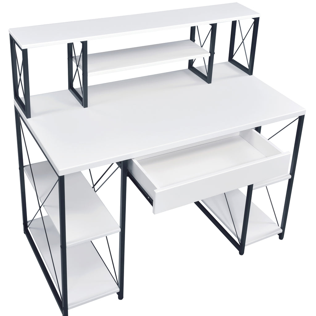 White and Black Recording Studio Desk