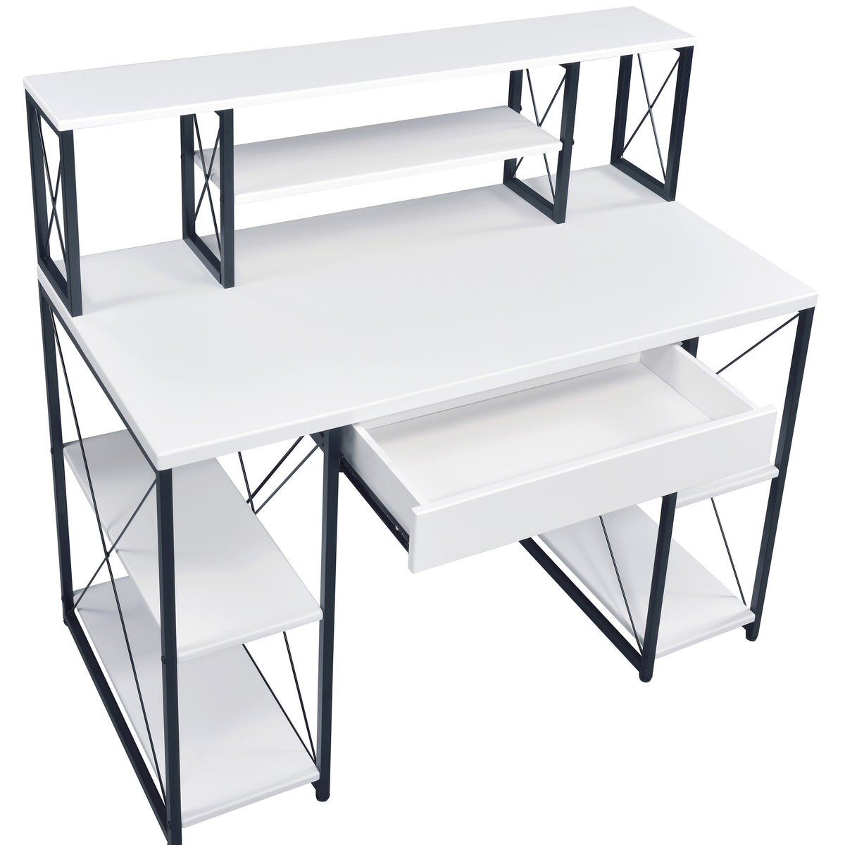 White and Black Recording Studio Desk