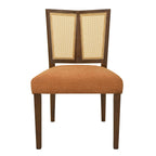 Rattan Dining Chair Without Arm (Walnut + Caramel) Set of 2