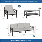 4-Piece Metal Patio Furniture Set