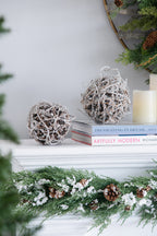 D6" Iced Twig Ball Christmas Tree Ornaments, Set of 4