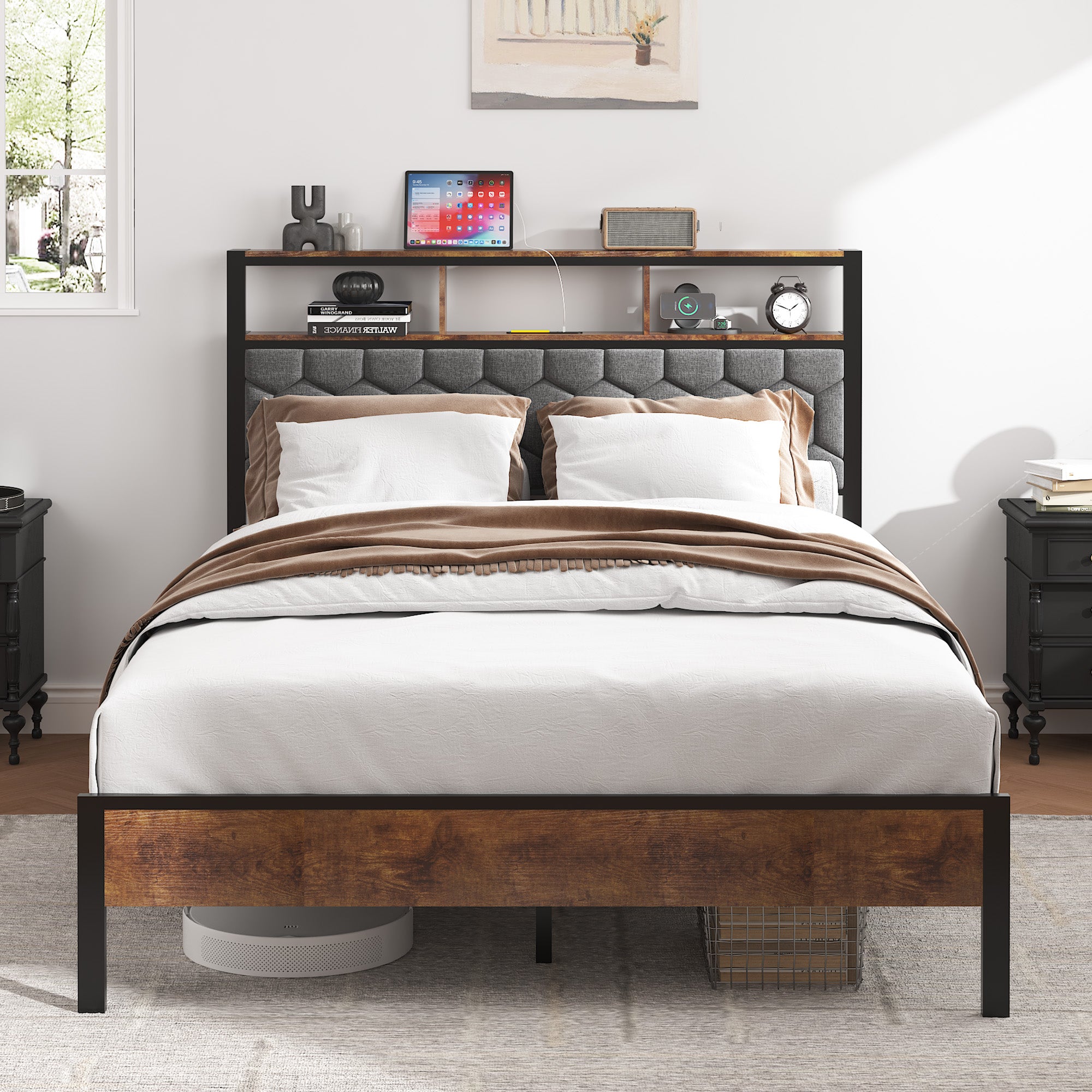 Full Size Wooden Platform Bed Frame