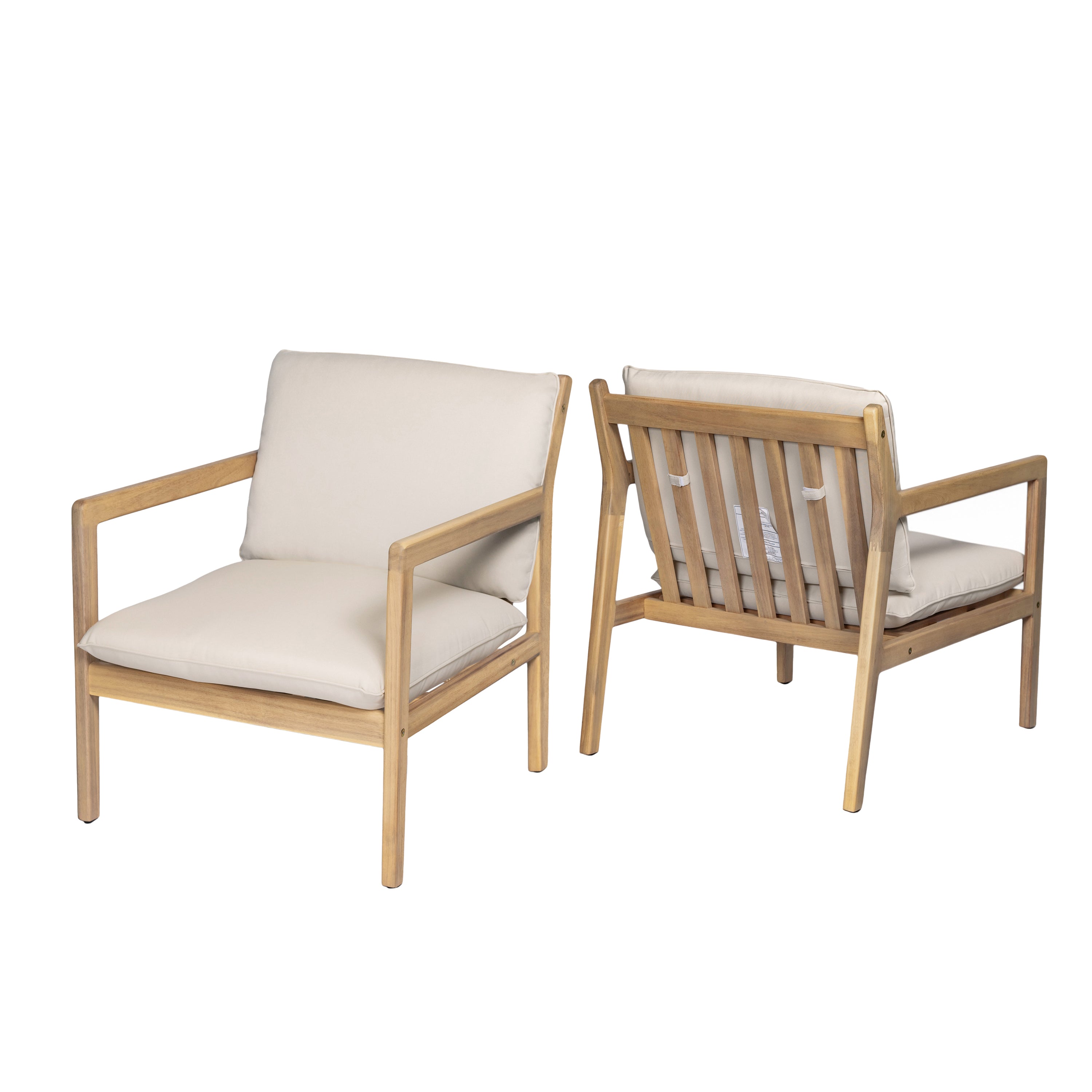 Outdoor Acacia Wood Armchair, Set of 2