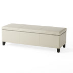 Upholstered PU Leather Storage Ottoman