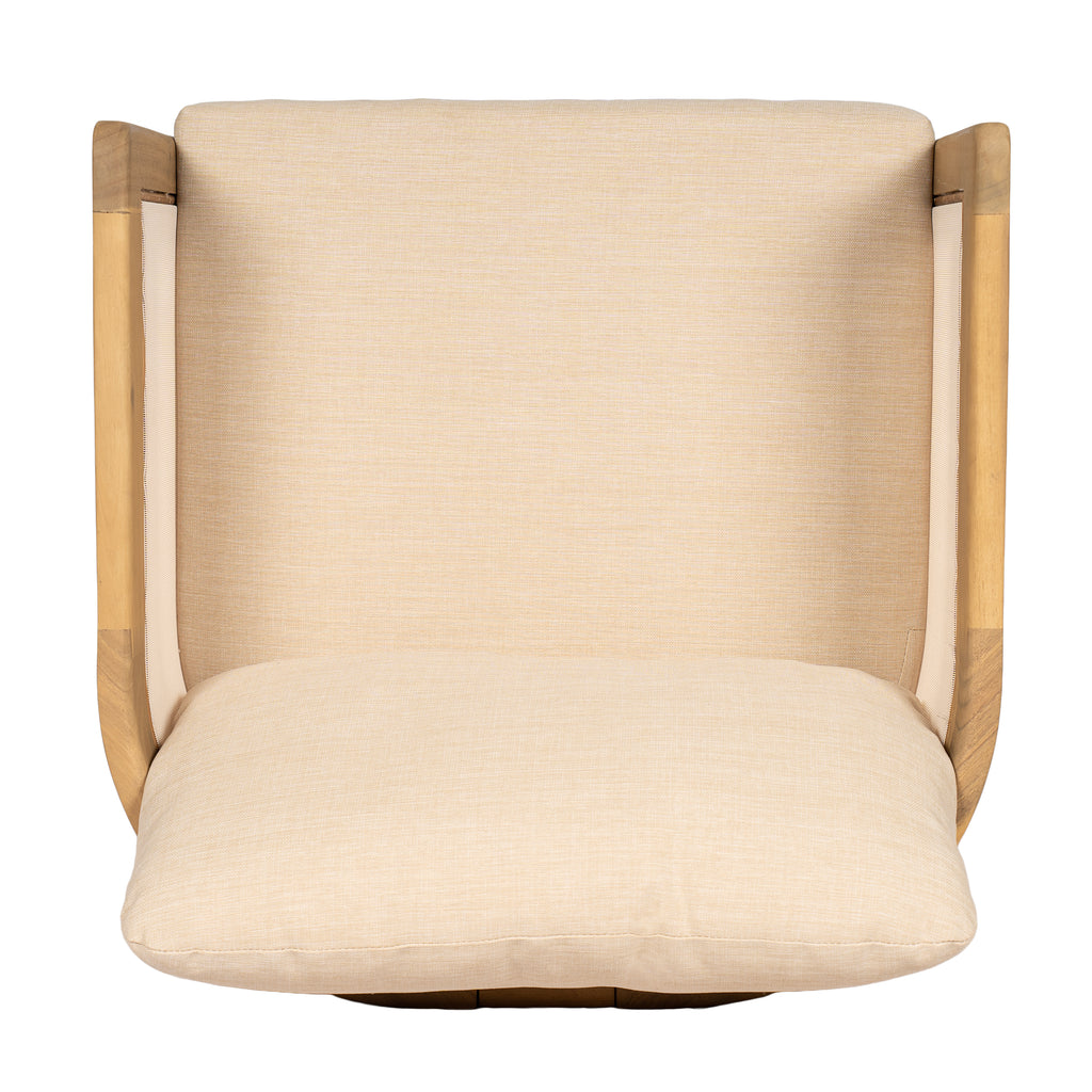 Set of 2 Outdoor Patio Dining Armchairs, Acacia Wood Frame with Textilene Side Panels, Patio Chairs with Removable