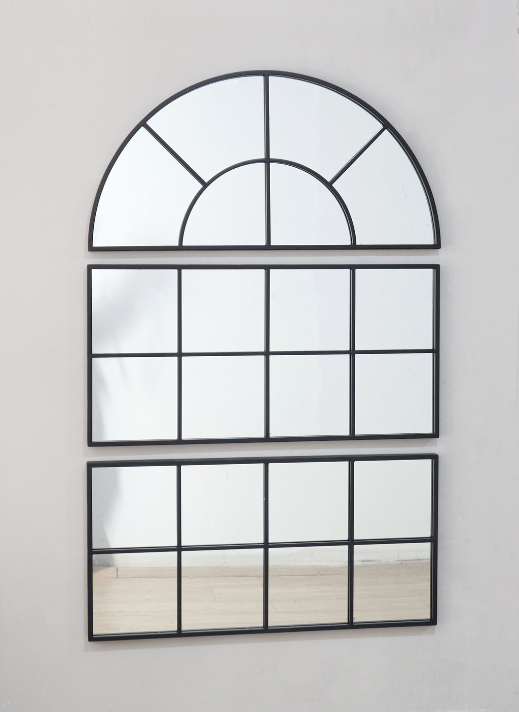 30" x 45" Large Arched Wall Mirror with Three Separate Sections