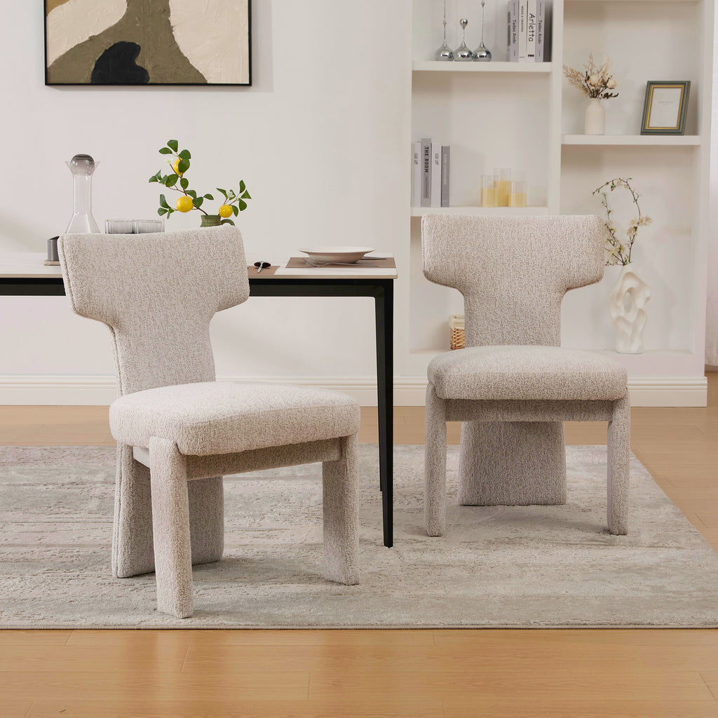 Modern Upholstered Chenille Dining Chair Set of 2