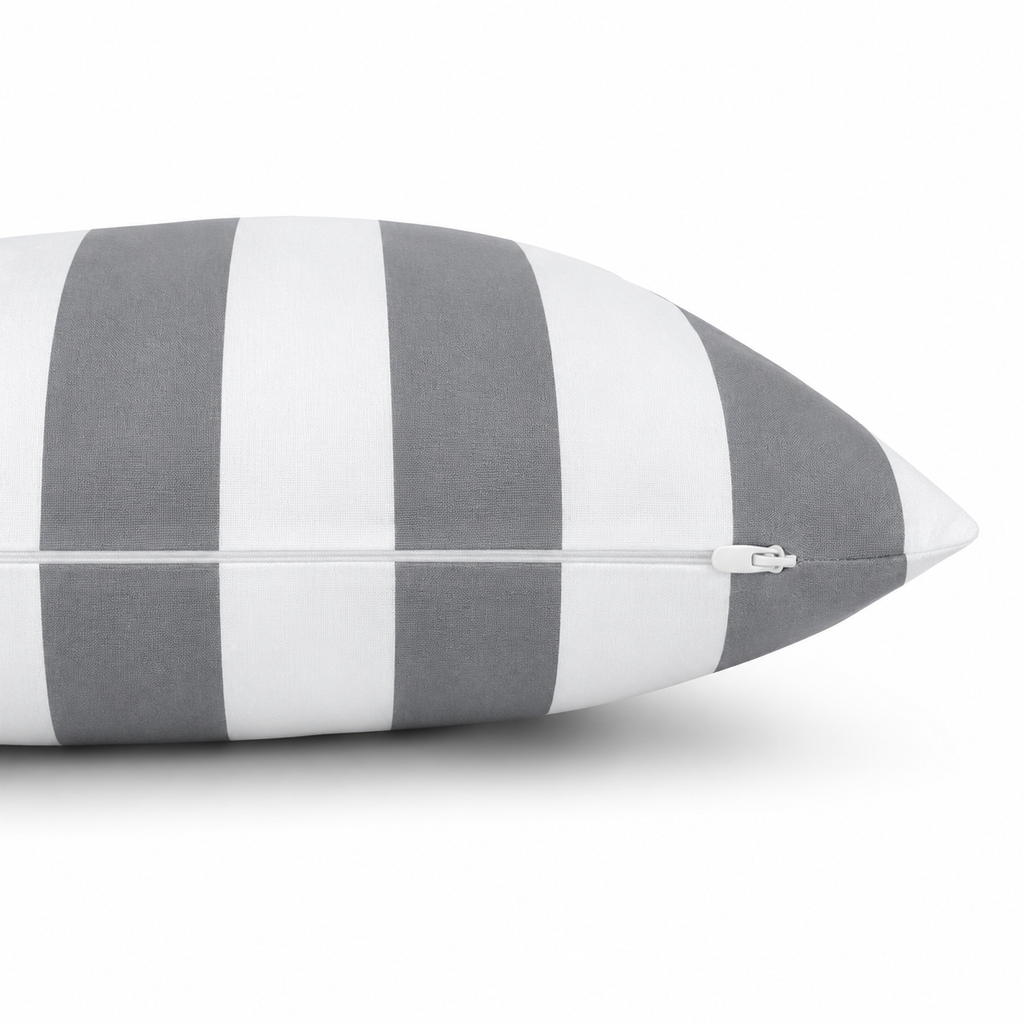 4 Pack Outdoor Pillow Covers - Gray/White Striped
