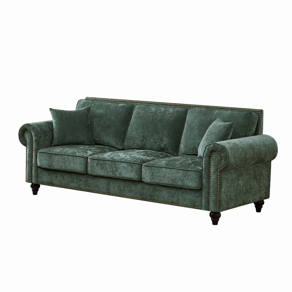 86" Modern 3-Seater Sofa with Rolled Arms