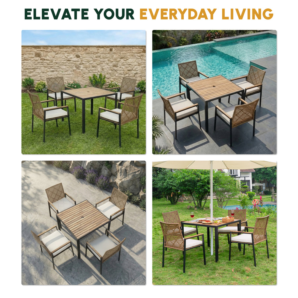 All Weather 5-Piece Patio Dining Table Sets