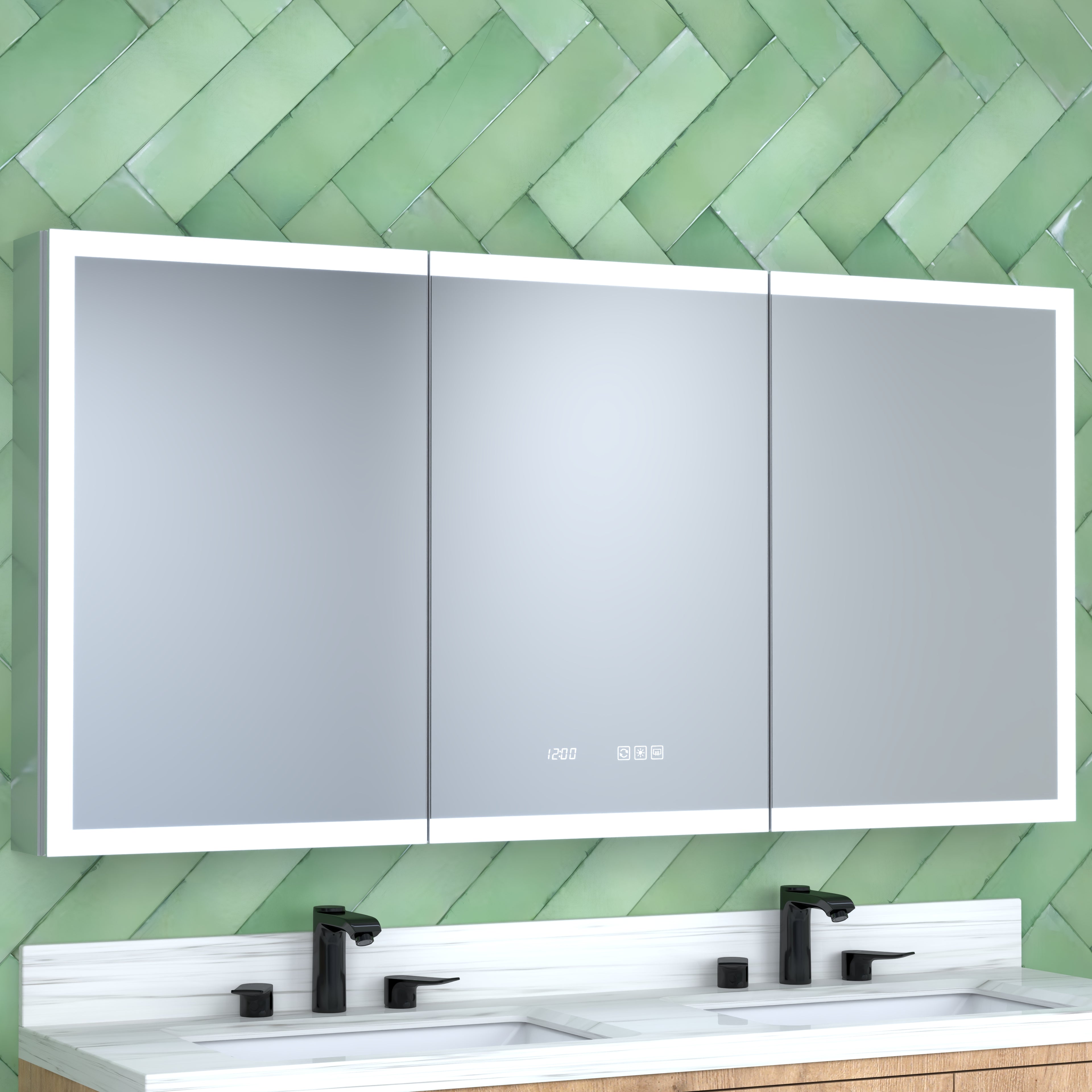 60 Inch W x 30 Inch H Rectangular LED Bathroom Mirror