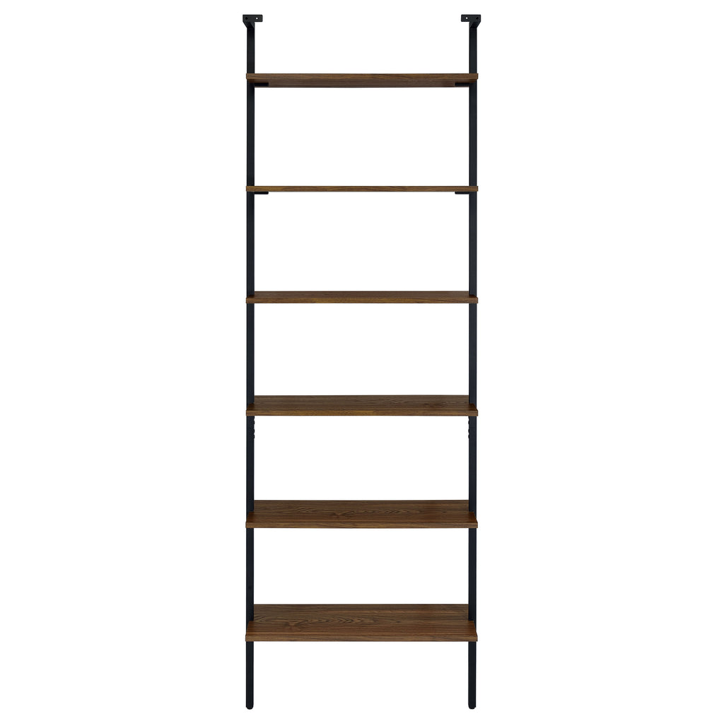 Christy Six-Shelf Open-Back Wall Bookshelf