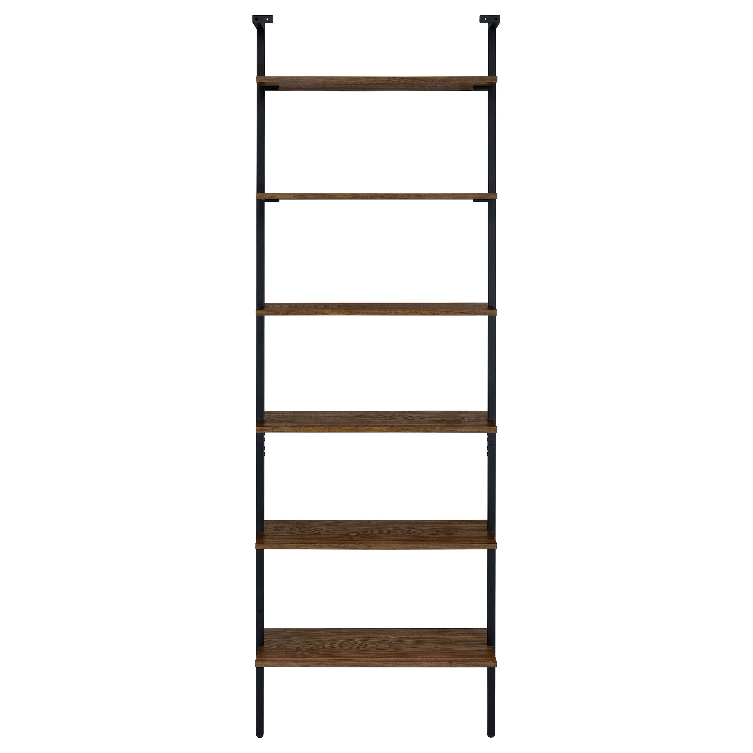 Christy Six-Shelf Open-Back Wall Bookshelf