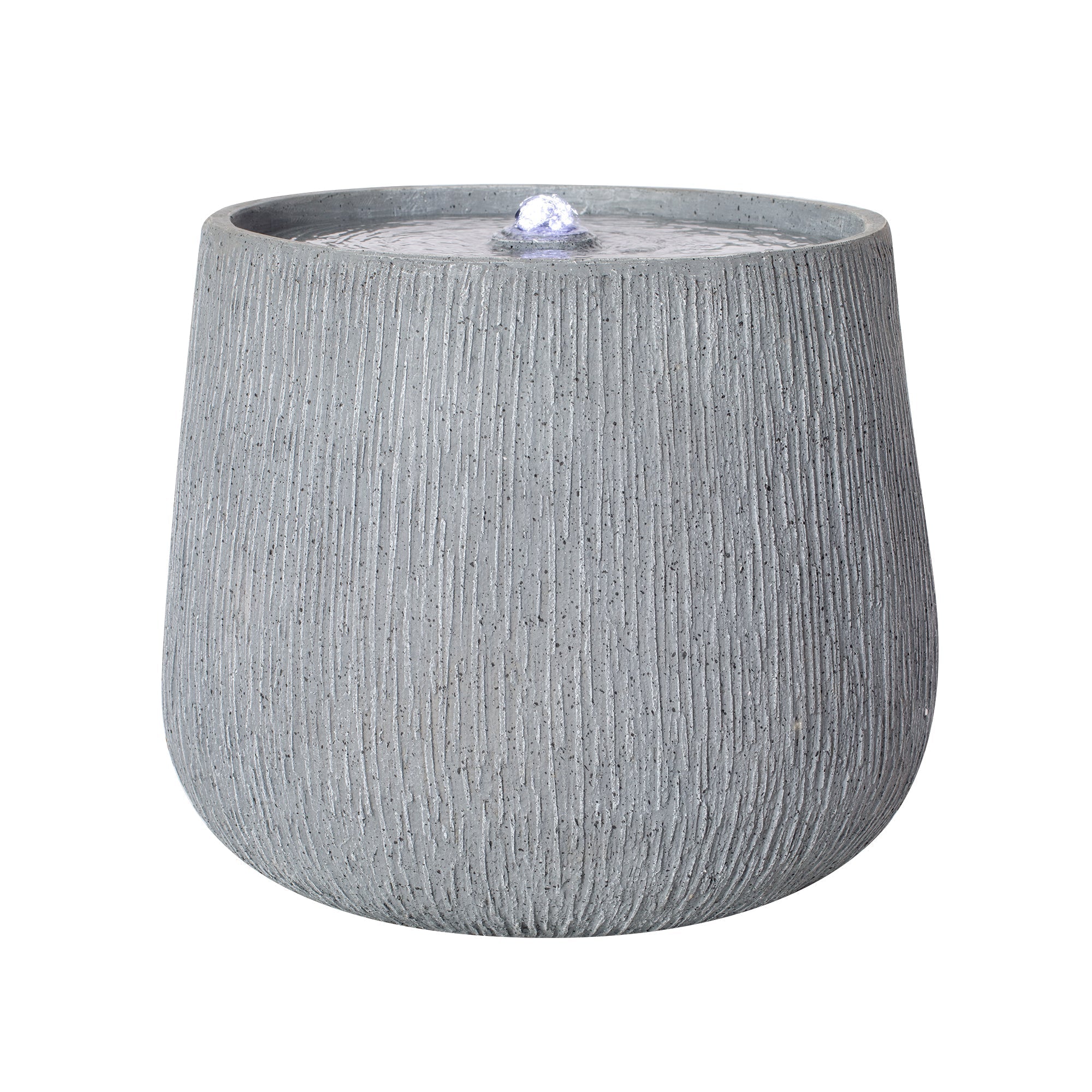 12.99' Gray Polyresin Outdoor Water Fountain with LED Light