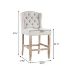 Vienna Contemporary Fabric Tufted Wingback Counter Stools