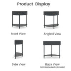 Artisan-Crafted Wave-Pattern Demi-Lune Console Table