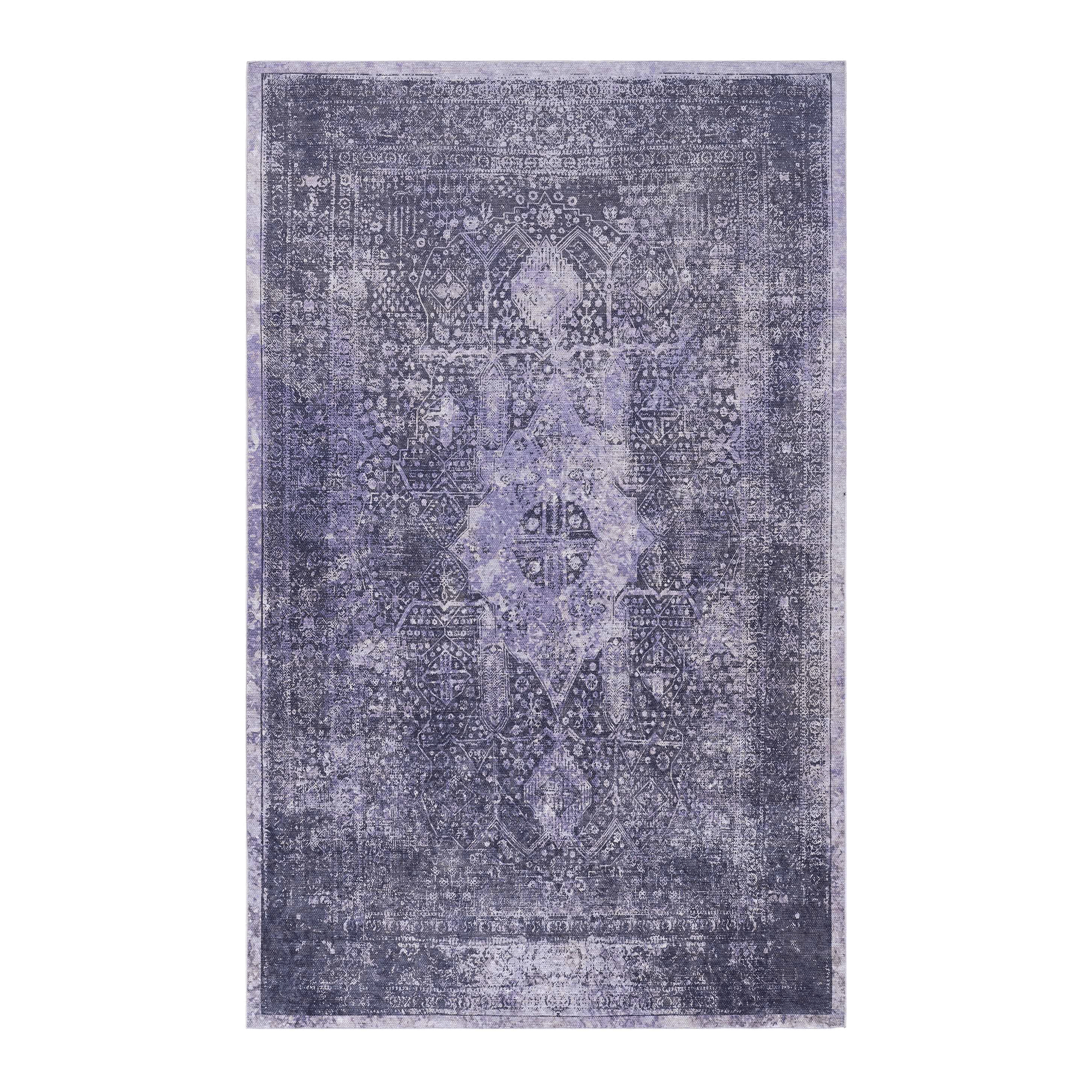MAVAL Anthracite Washable Rug 6x9 Area Rug