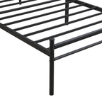Twin Size Metal Bed Frame with Wood Panel Headboard