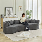 Curved Sectional Sofa - 111.5-Inch Oversized Modern Design