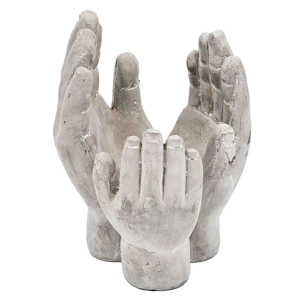 Set of 2 Accepting Hands Accent Cement Hand Decor