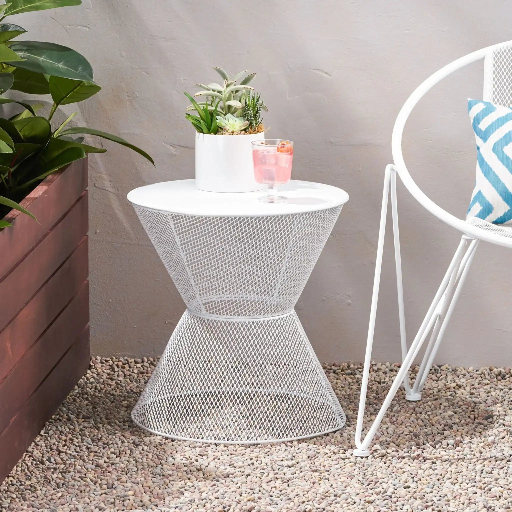 Nevada Contemporary Side Table with Mesh Design