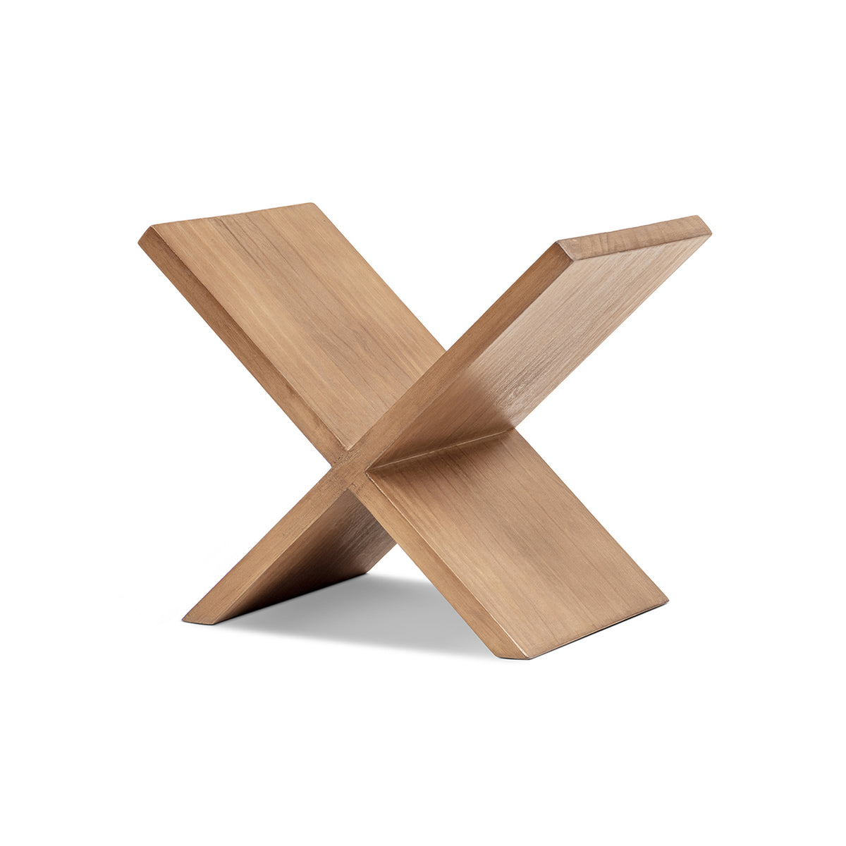 Otto 9-Inch Tall X-Shaped Wood Display Shelf, Medium Brown