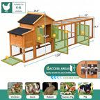 Large Chicken Coop with Run and Nest Box