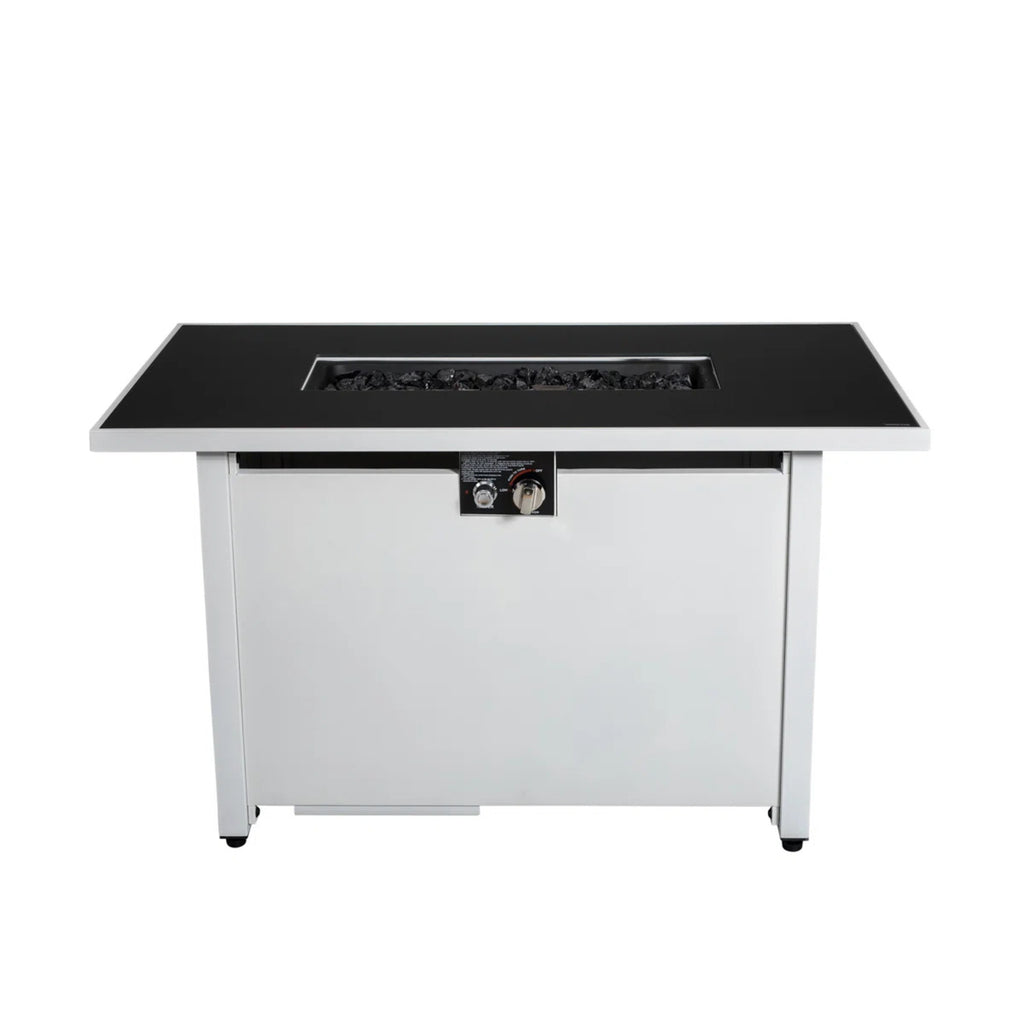 43" Metal Rectangular Fire Pit – Outdoor Patio Heating Table