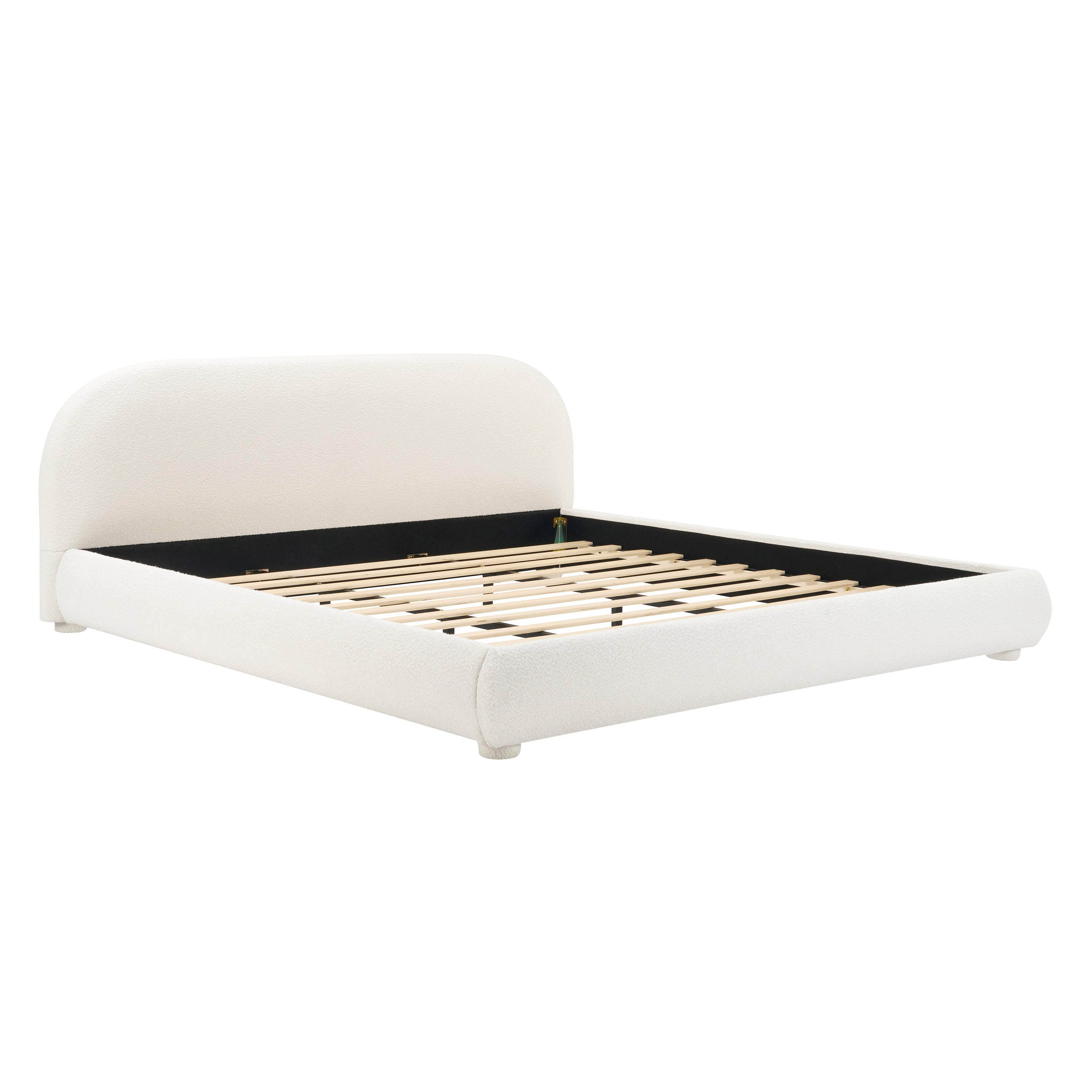 Cream Style Fabric Upholstered Bed