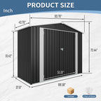 8ft x 4ft Outdoor Metal Storage Shed with Lockable Latch