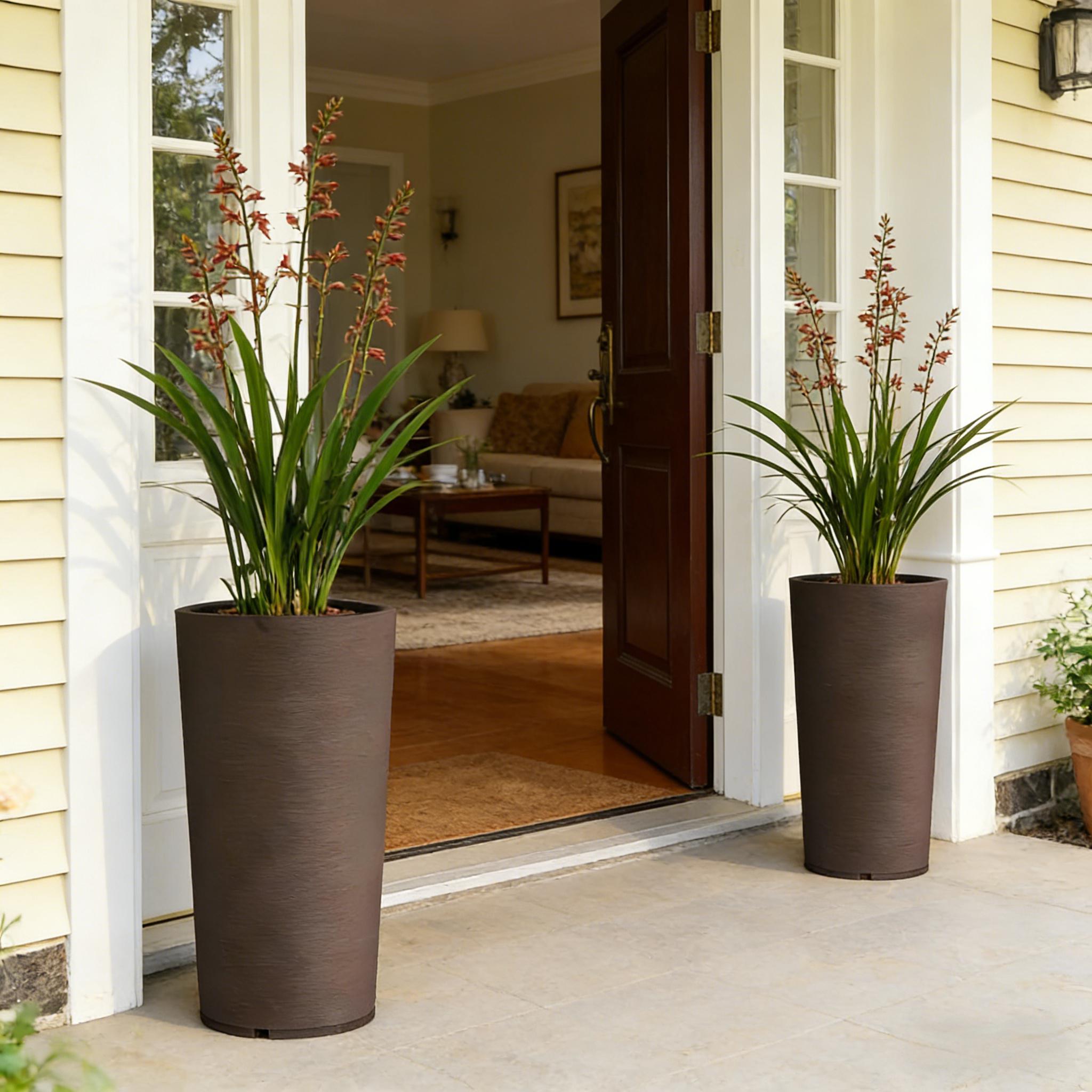 Tall Planter Set of 2 - Stackable Garden Pots