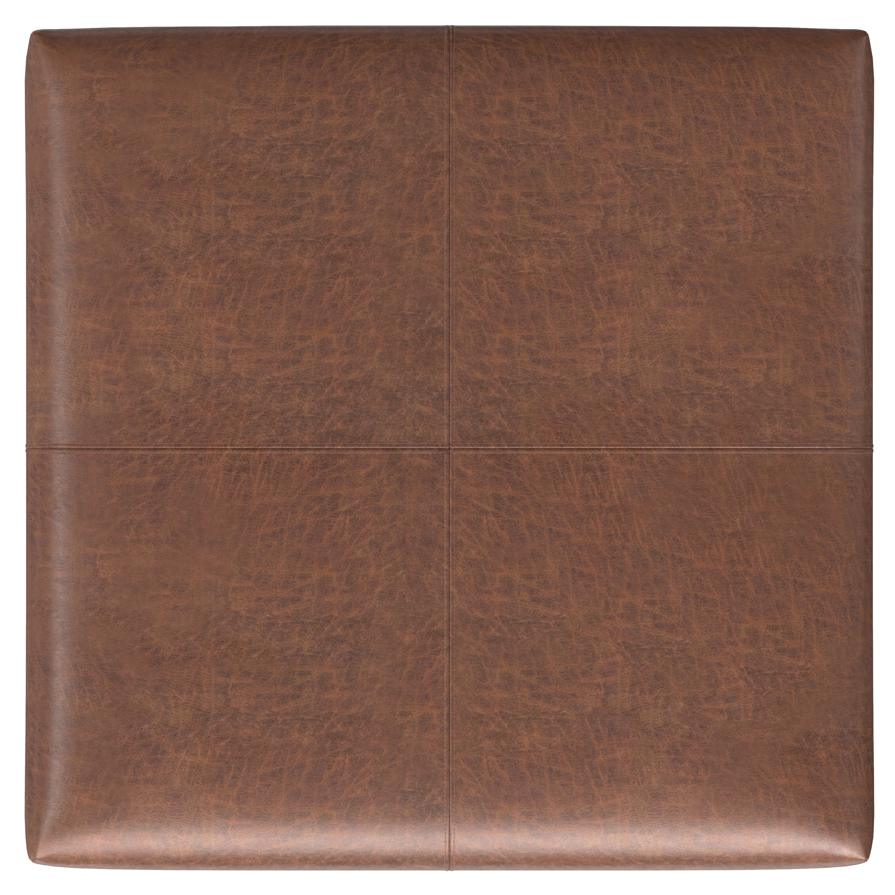 Gabbie 36 Inch Wide Square Coffee Table Storage Ottoman in Distressed Saddle