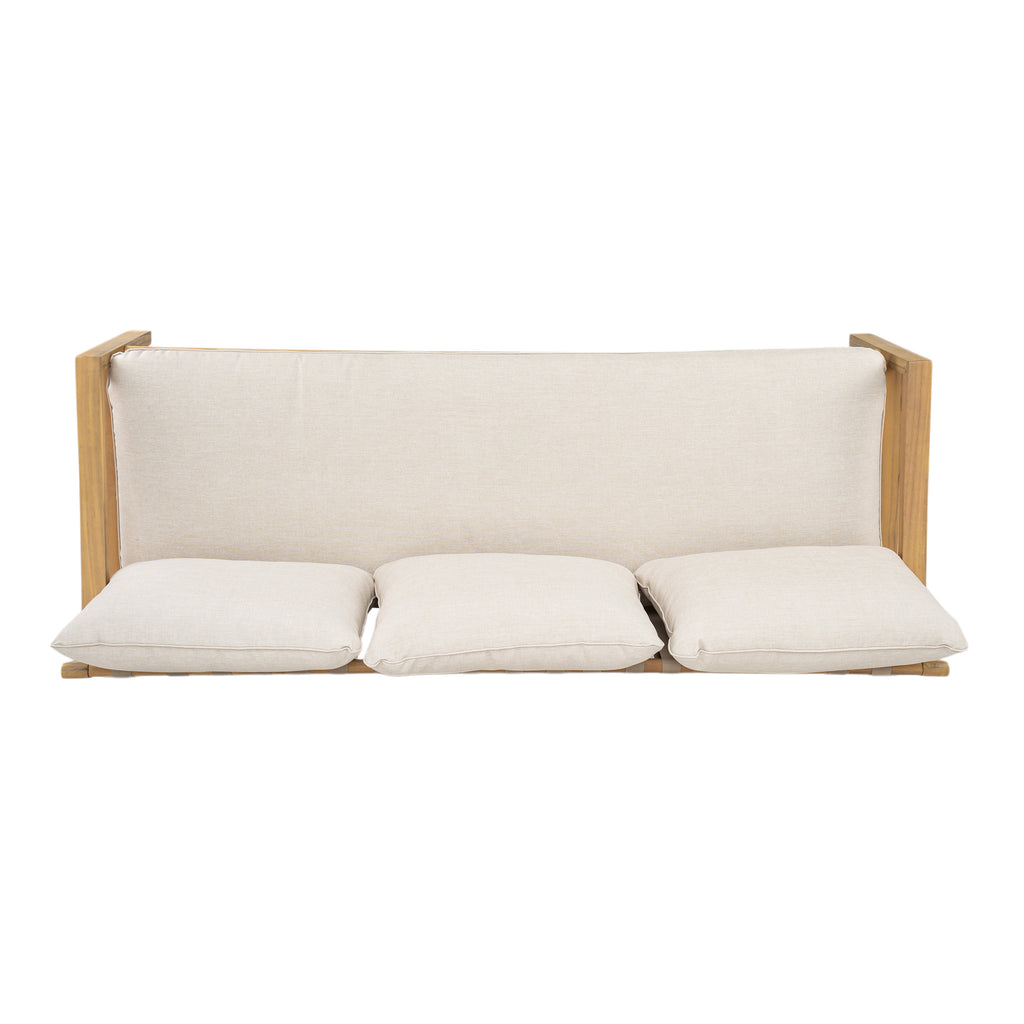 Outdoor Acacia Wood Woven Sofa With Cushions