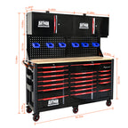 Wall-Mounted Double-Door Cabinet with Tool Rack