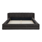 Queen Size Upholstered Bed Frame with Thick Fabric - Dark Grey
