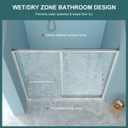 Shower Door 60" W x 72" H Single Sliding Bypass Shower Enclosure