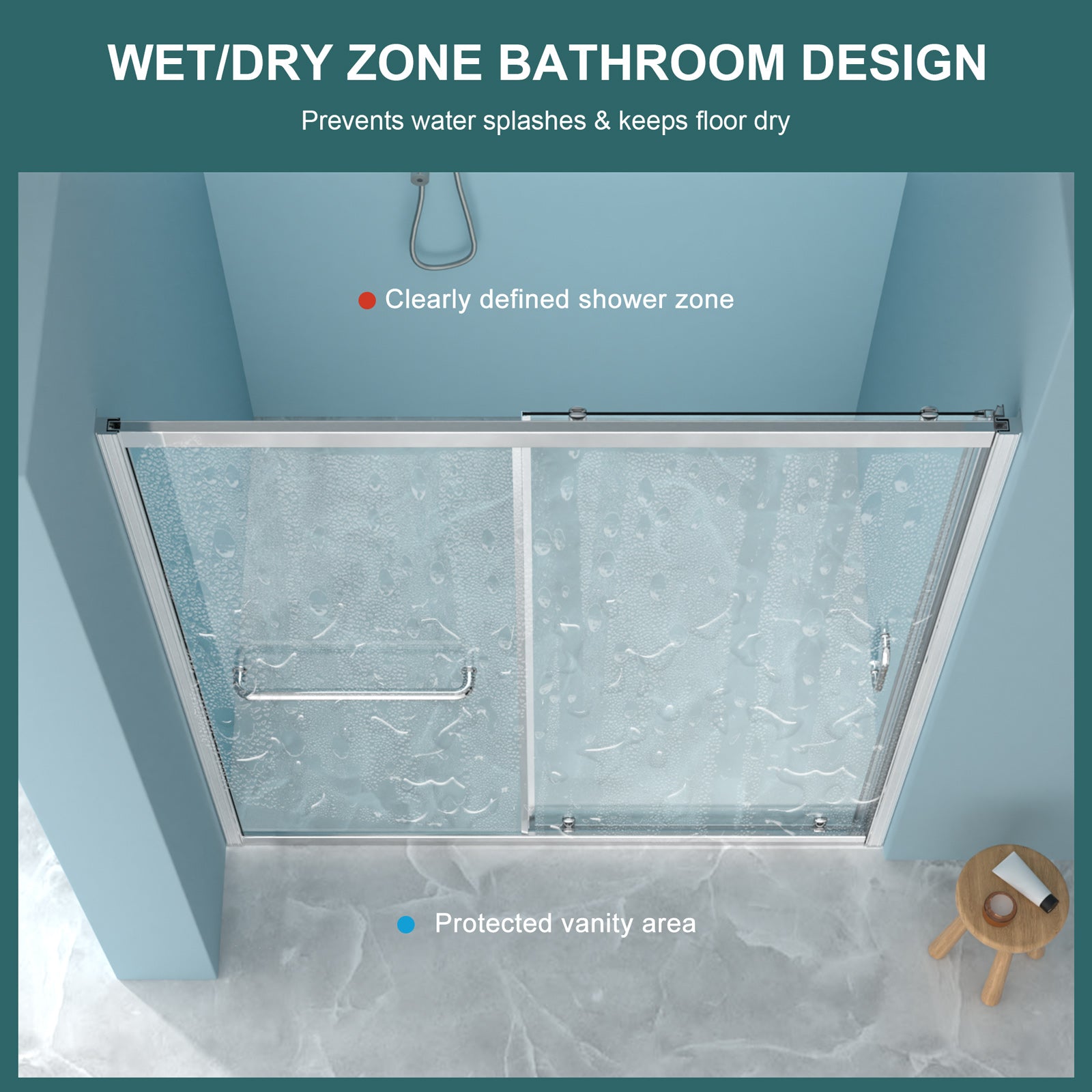 Shower Door 60" W x 72" H Single Sliding Bypass Shower Enclosure